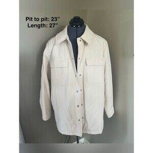 Old Navy Cream Button-Front Quilted Jacket - MEDIUM